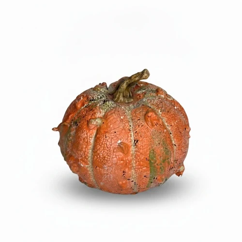 Kunst kalebas oranje - 17x15 cm