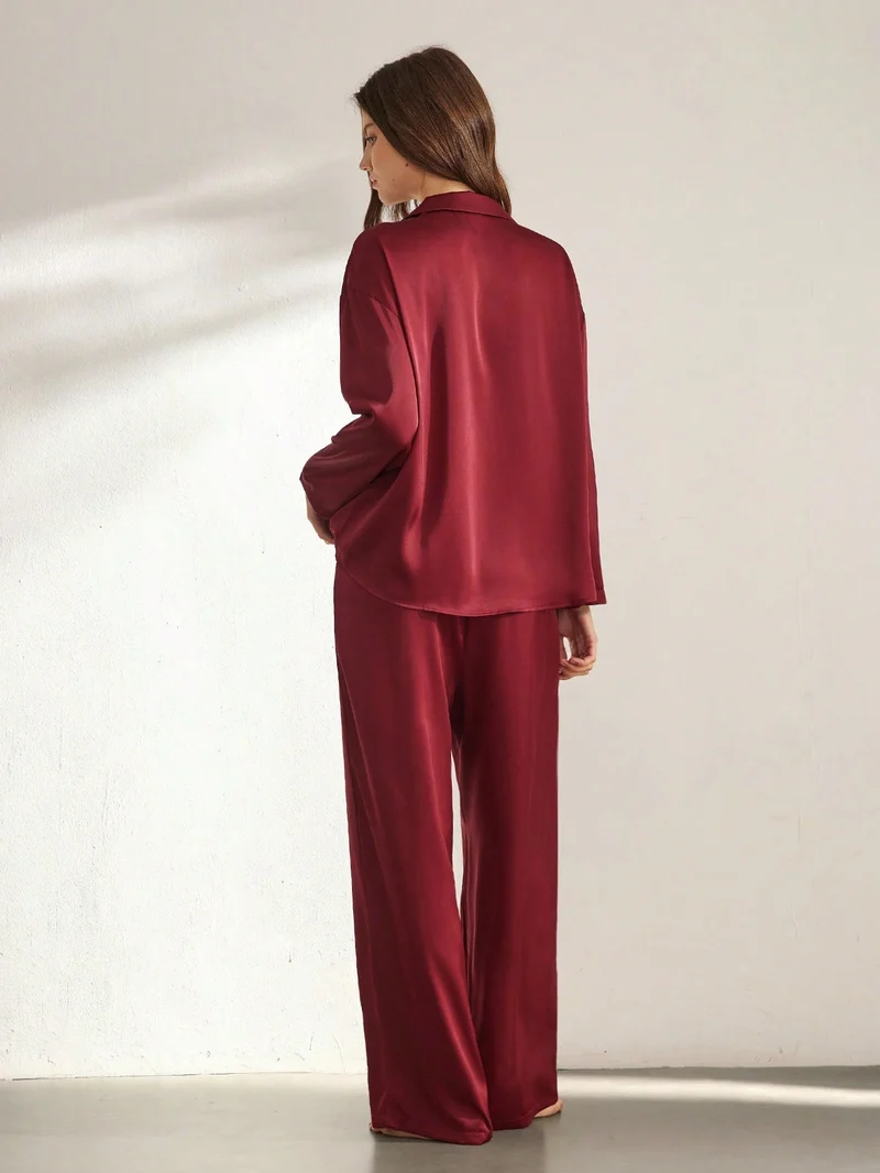 Langärmliges Pyjama-Set aus 100 % Seide | La Parisienne