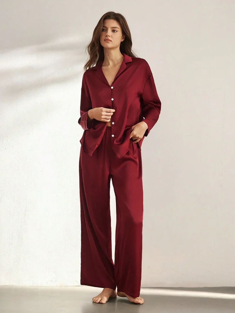 Langärmliges Pyjama-Set aus 100 % Seide | La Parisienne