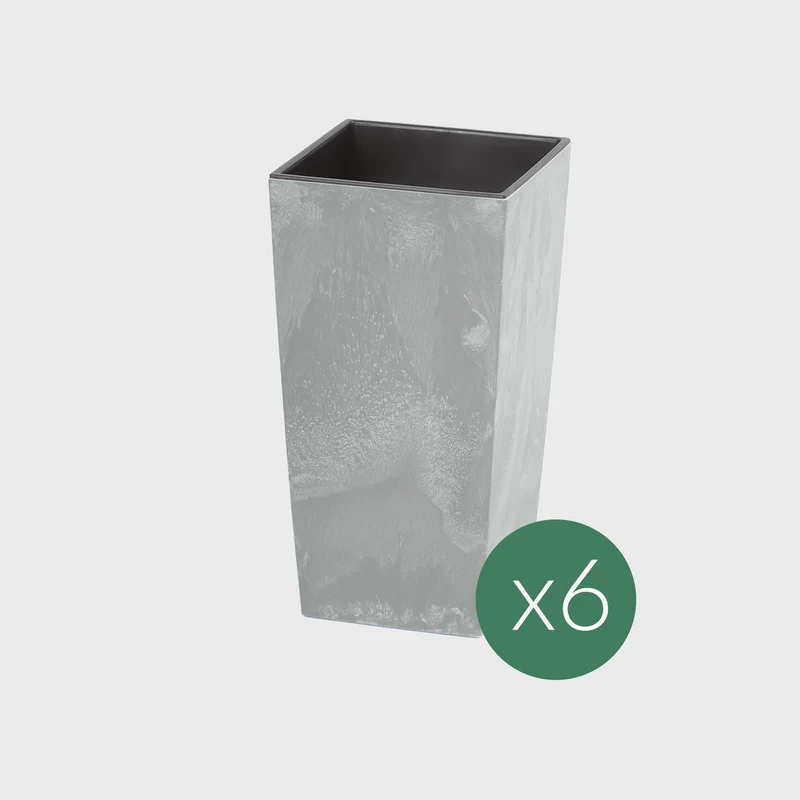 6er Übertopfset Vase Business Betoneffekt 61cm