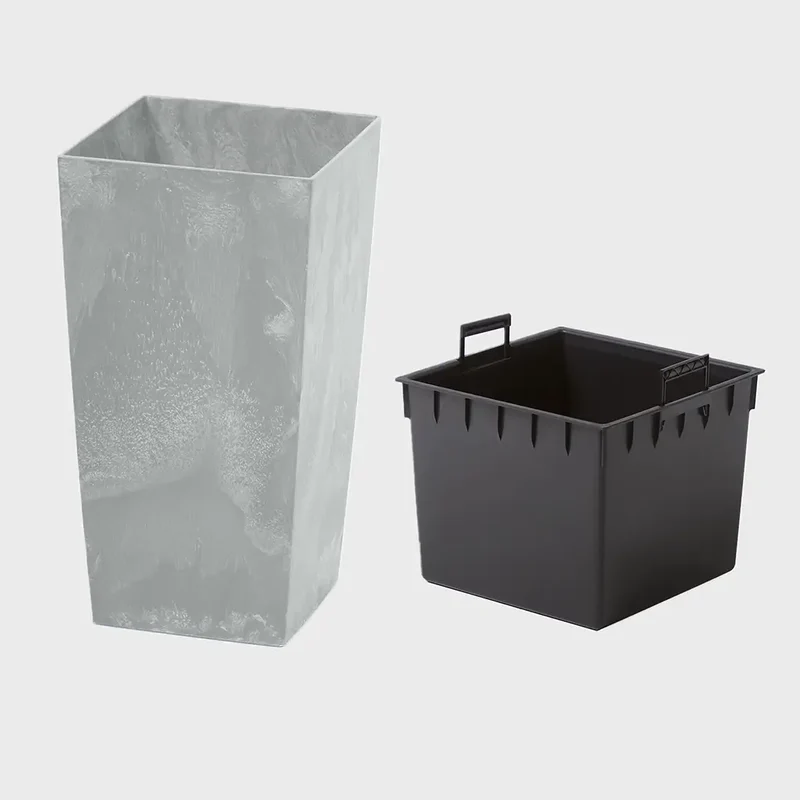Vase Business Betoneffekt 61cm mit Blähton