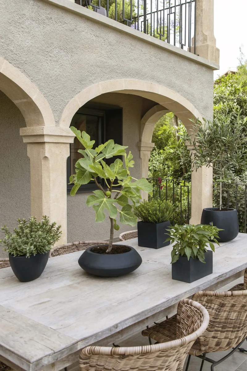 Übertopf Mini Block Schwarz aus Fiberstone