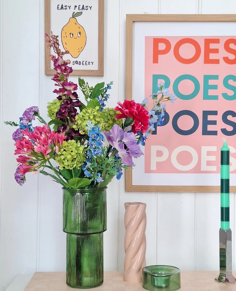 Zijden kunstbloemen boeket Blossom Breeze