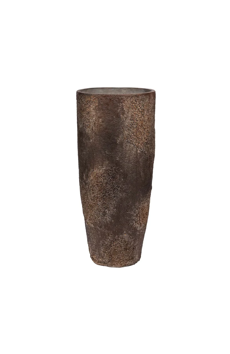 Pflanzkübel Dax Oyster Braun, Bodenvase in Austernschalen-Optik