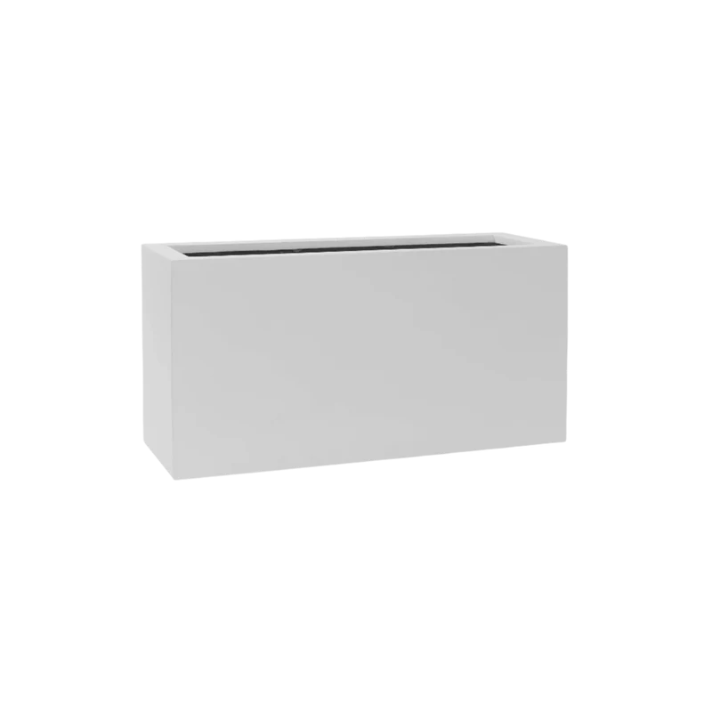 Rechteckiger Pflanzkübel Jort Matt Weiß aus Fiberstone