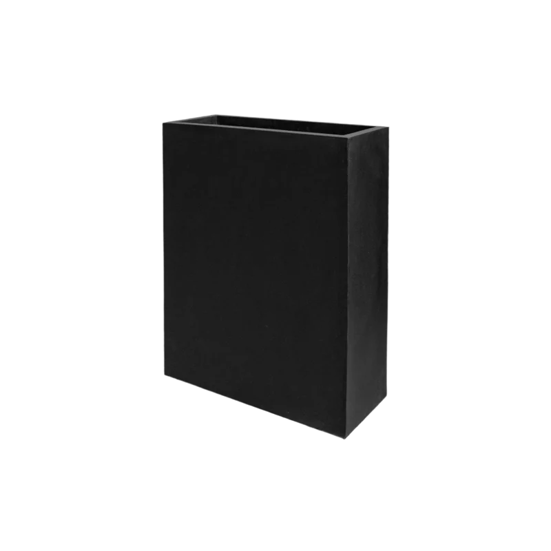 Rechteckiger Pflanzkübel Jort Schwarz als Sichtschutz aus Fiberstone