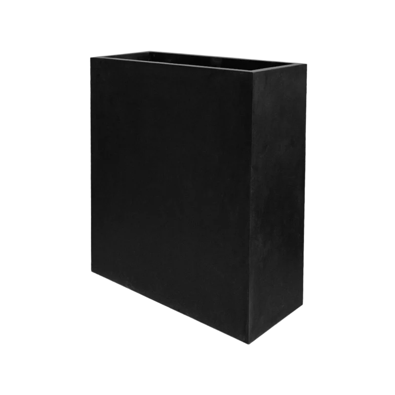 Rechteckiger Pflanzkübel Jort Schwarz als Sichtschutz aus Fiberstone