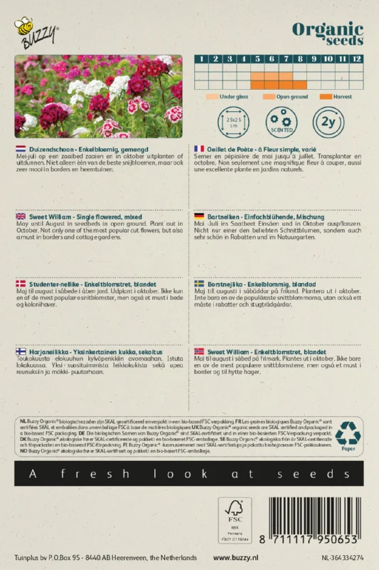 Bartnelken Mix Saatgutmischung BIO