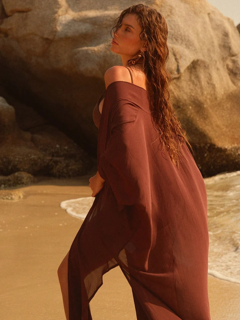 Transparenter Kimono Strand | La Parisienne