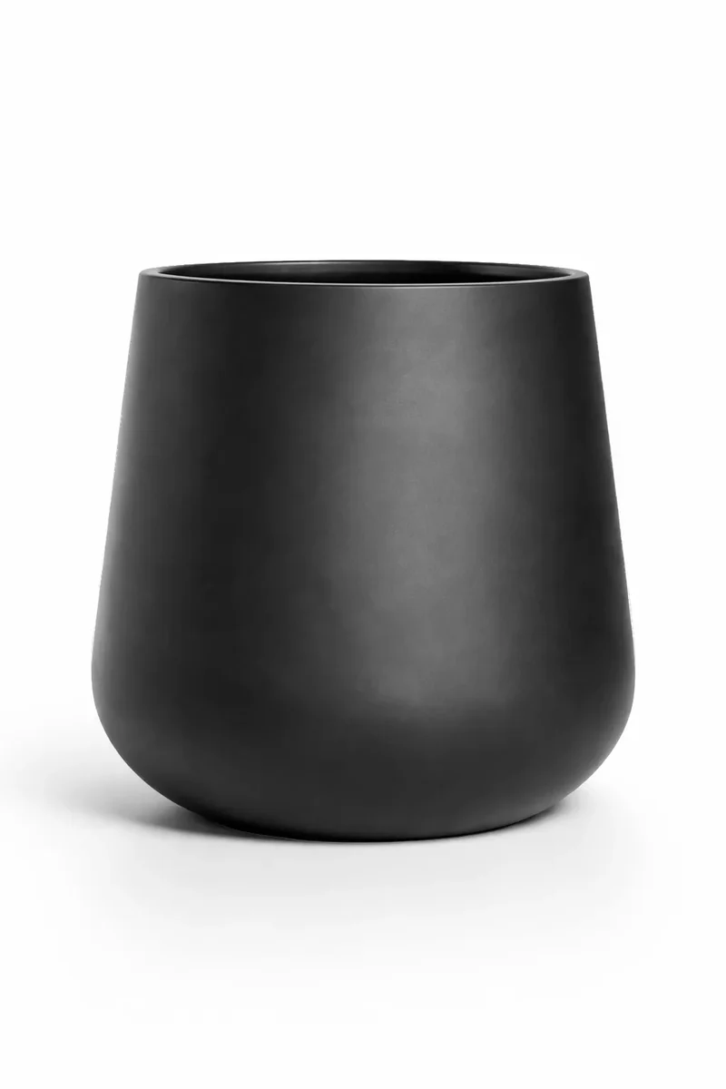 Pflanzkübel Pax Schwarz aus robustem Fiberstone