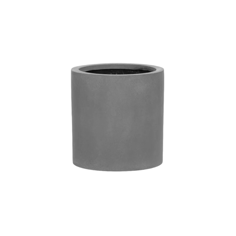 Pflanzkübel Max Grau in Zylinderform aus Fiberstone