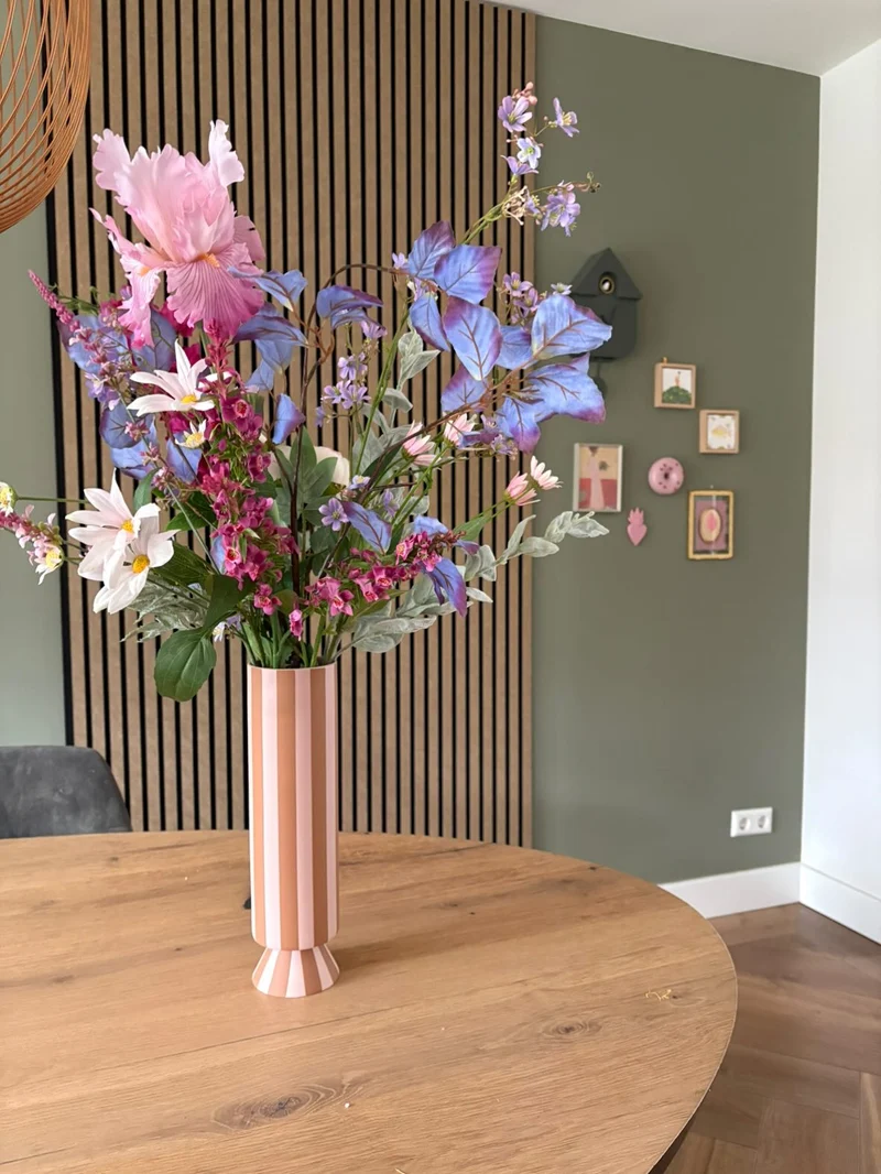 Zijden kunstbloemen boeket Amethyst Romance