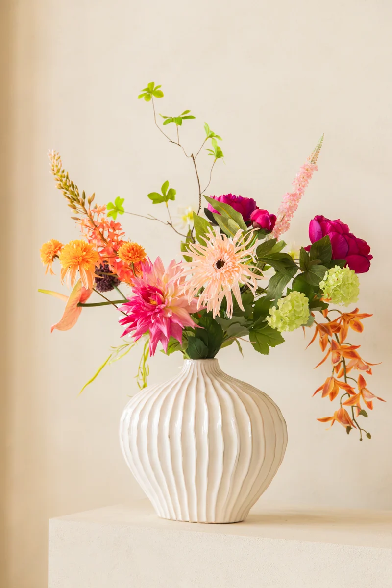Kunstblumenstrauß Coral Cascade