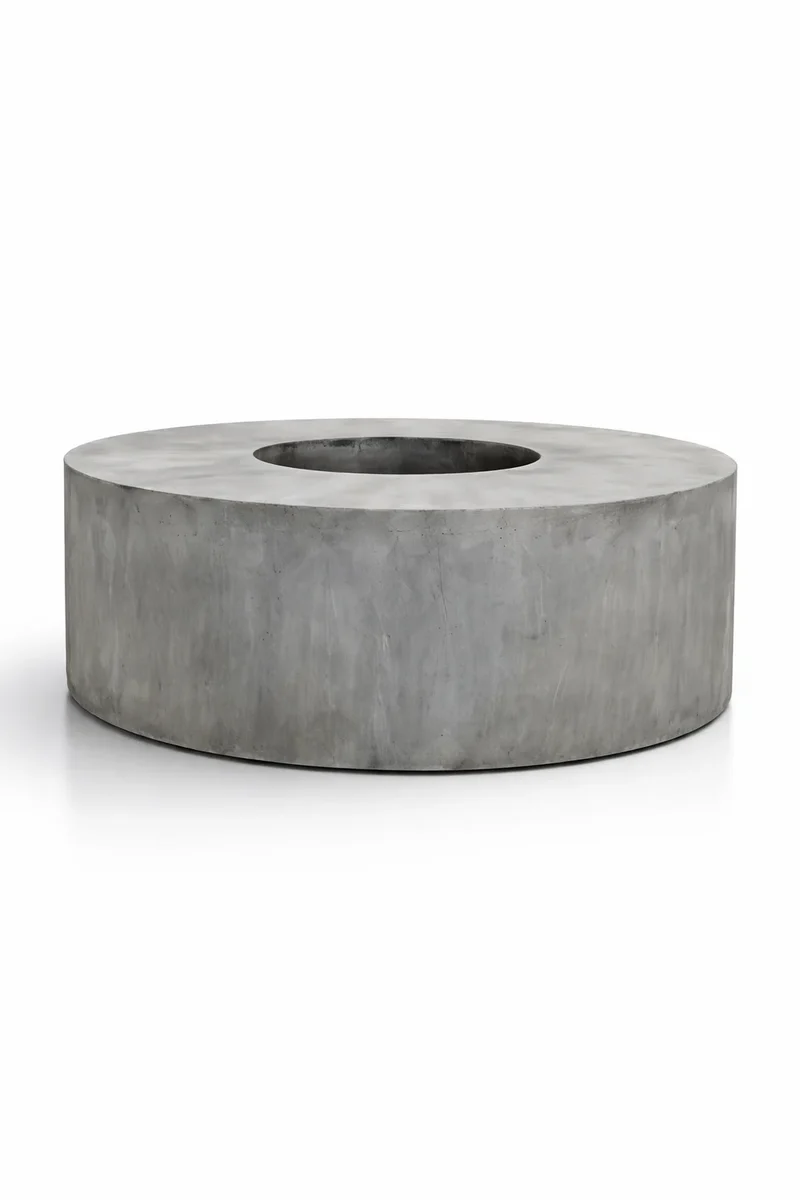 Großer runder Pflanzkübel Seating Circle Grau mit Sitzfläche