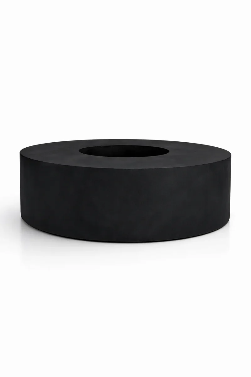 Großer runder Pflanzkübel Seating Circle Schwarz mit Sitzfläche