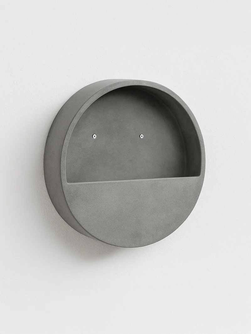 Wandpflanzschale Hanging Wally Grau aus Fiberstone