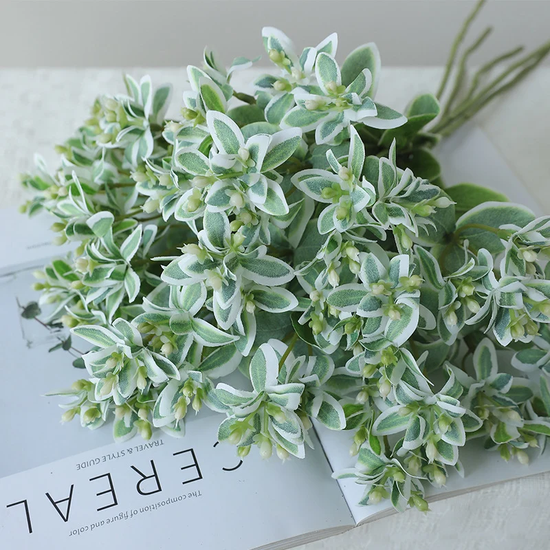 Künstliches Minzblatt mit weißem Rand, 47 cm, Single Stem, PE/PVC, Hochzeit & Dekoration