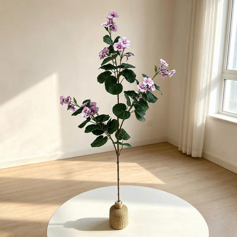 Künstliche Begonien-Blütenbusch, 100 cm, 36 Blüten, für Zuhause, Büro, Hochzeiten und Veranstaltungen