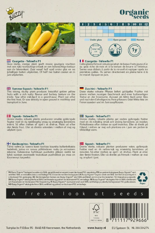 Zucchini Yellowfin F1 Samen BIO
