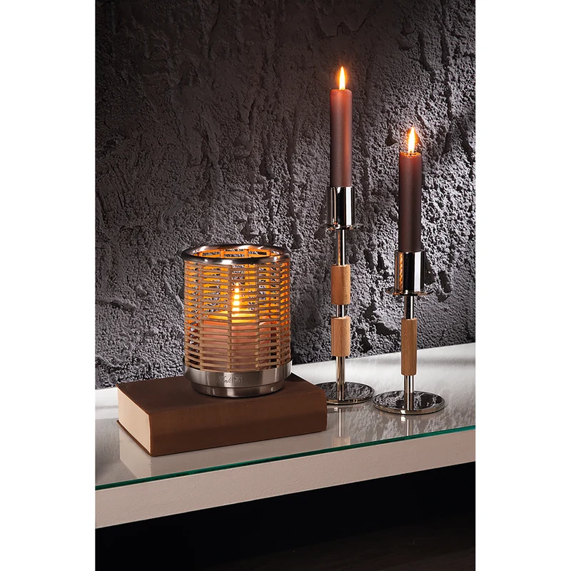 FLAVIO Windlicht ohne Glas natur