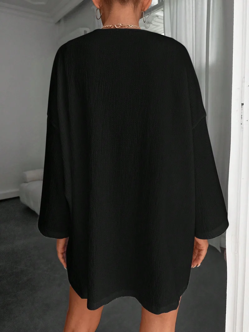 Kurzer Kimono mit langen Ärmeln, vorne offen | La Parisienne