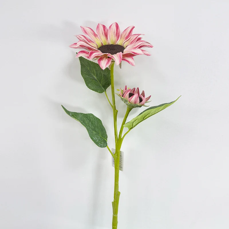 116cm künstliche Sonnenblumen, 2-Blüten-Busch, für Hochzeitsdekoration und Innenraumgestaltung