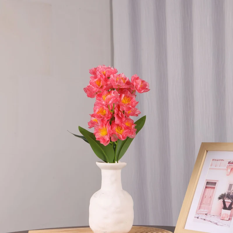 Künstlicher Flieder-Blumenstrauß mit 20 Blüten, 25 cm hoch, PU-Material, für Hochzeit, Dekoration, Büro, Zuhause