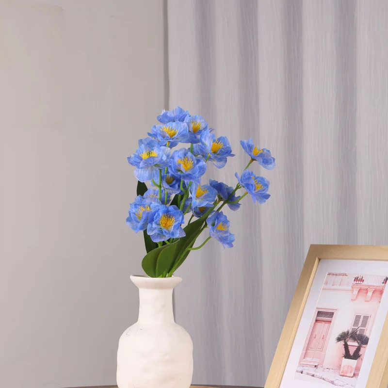 Künstlicher Flieder-Blumenstrauß mit 20 Blüten, 25 cm hoch, PU-Material, für Hochzeit, Dekoration, Büro, Zuhause