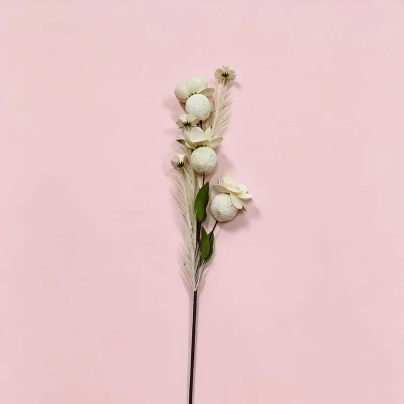 Künstliche Magnolie, 3 Blüten, 50 cm hoch, Seidenstoff, für Hochzeit, Dekoration, Innenraum