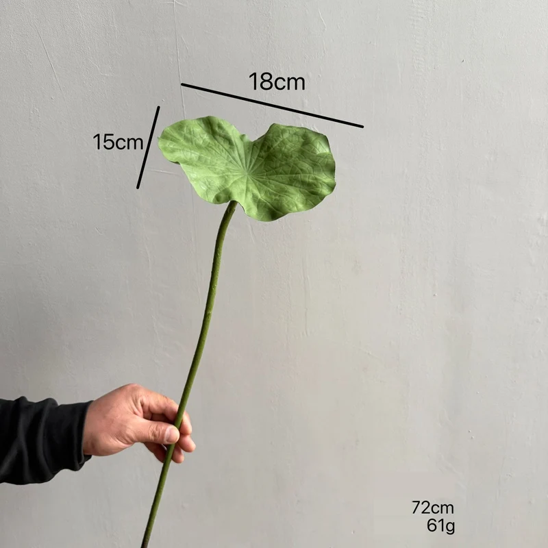 Künstliche Seerose, einzelne Stange mit Blatt und Lotosblüte, 80 cm, Seidenstoff, für Innen- und Außenbereich