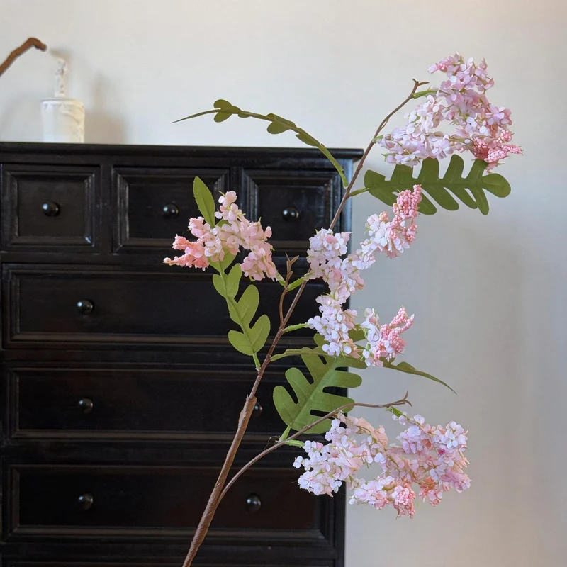 Künstlicher Holunderblütenzweig, 130 cm, single stem, realistische Dekoration für Hochzeit, Shop, Büro