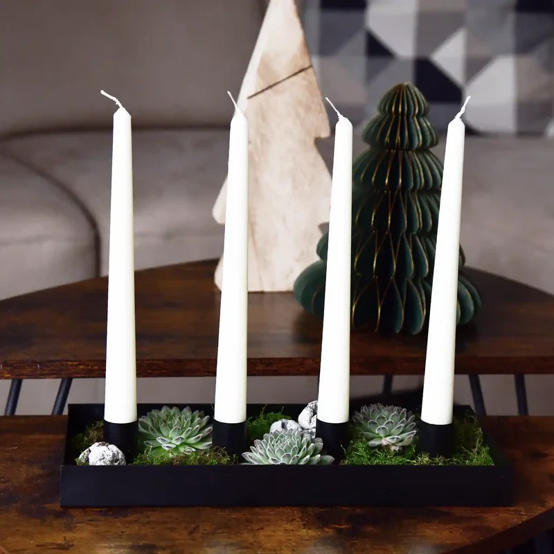 Adventskranz Modern mit Metallschale und Floristendeko