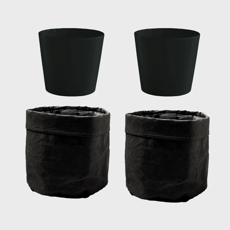 4er Übertopfset 2L 2S Schwarz