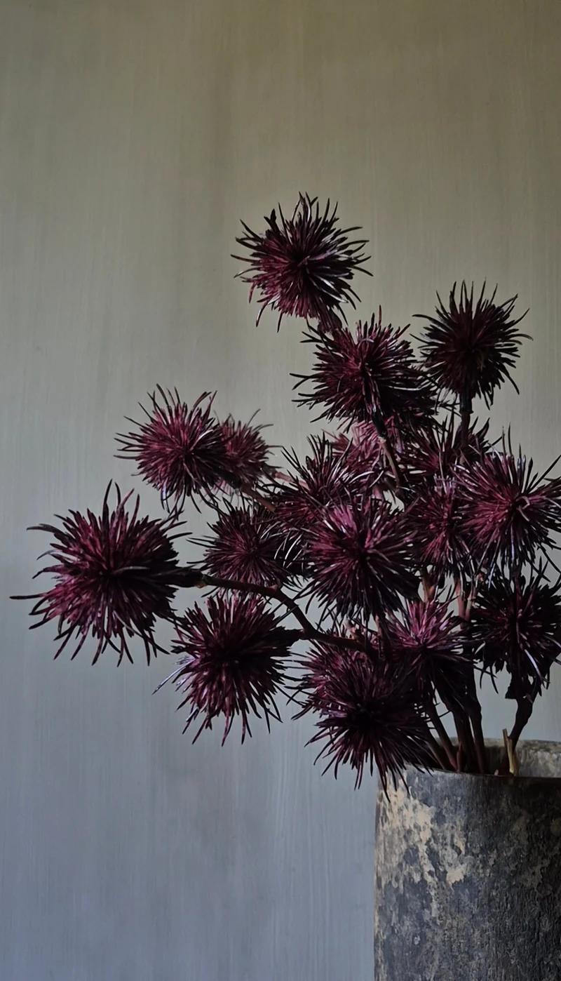 Kastanje kunsttak bundel bordeauxrood - 40 cm