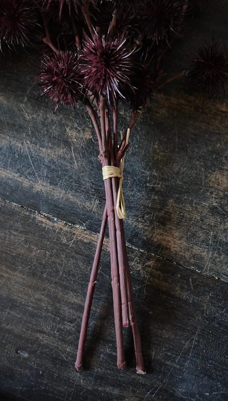 Kastanje kunsttak bundel bordeauxrood - 40 cm