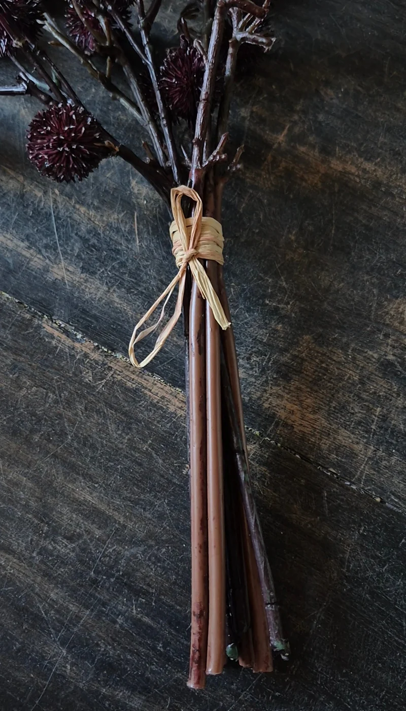 Distel kunsttak bundel bordeauxrood - 45 cm