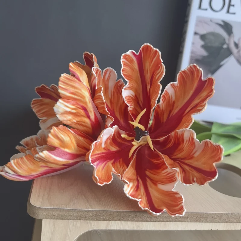 Künstliche Tulpe, Einzelstiel, 68 cm, Retro-Stil, Latex-Material, für Hochzeit, Zuhause und Büro