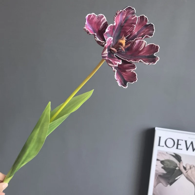 Künstliche Tulpe, Einzelstiel, 68 cm, Retro-Stil, Latex-Material, für Hochzeit, Zuhause und Büro