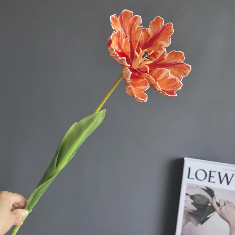 Künstliche Tulpe, Einzelstiel, 68 cm, Retro-Stil, Latex-Material, für Hochzeit, Zuhause und Büro
