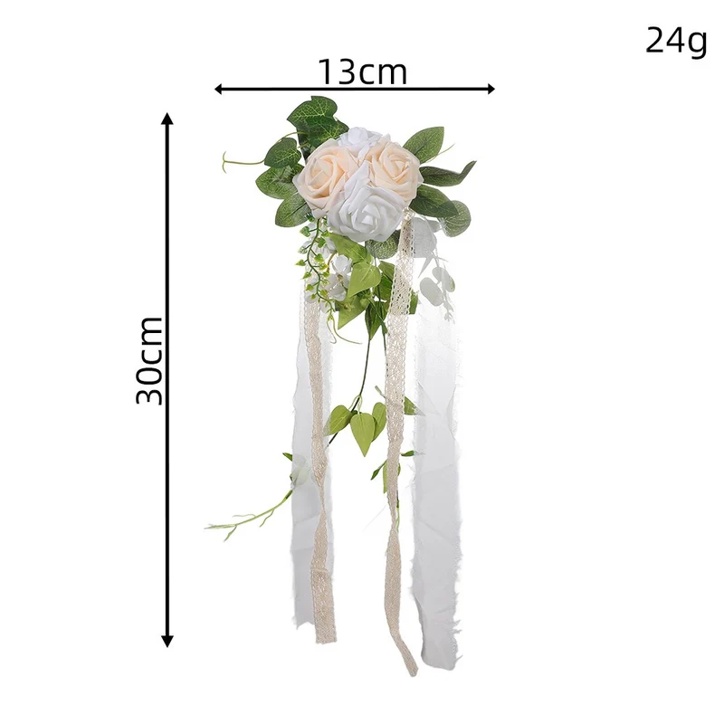Künstliche Eukalyptus-Ranke mit Rosen, 30 cm, für Hochzeitsdekoration und Raumgestaltung