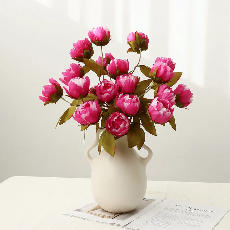 Künstliche Pfingstrose, 4 Blüten, Seidenblumen-Busch, 73 cm, für Hochzeit, Dekoration, Gewerbe, Innen & Außen