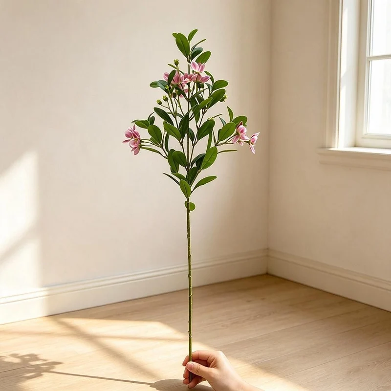 Künstliche Azaleen-Blumenstrauß, 62 cm, für Hochzeit, Dekoration, Büro, Innenraum, Kamelie, Pflaume, Rhododendron, Pfingstrose