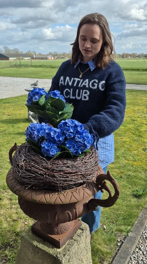 Hortensia kunstplant blauw - 40 cm - UV & Water bestendig