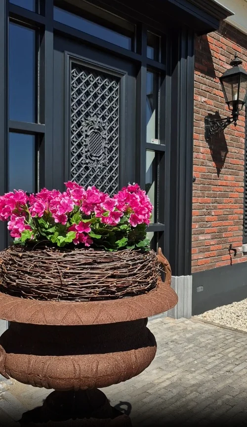 Oostenrijkse geranium kunstplant fel roze met wit - 40 cm - UV-bestendig