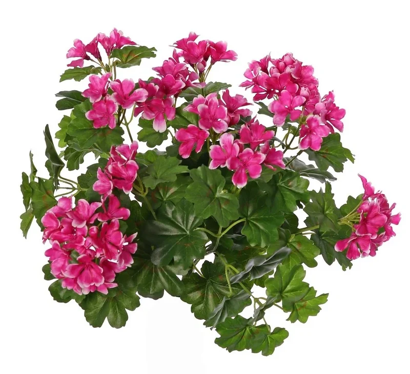 Oostenrijkse geranium kunstplant fel roze met wit - 40 cm - UV-bestendig