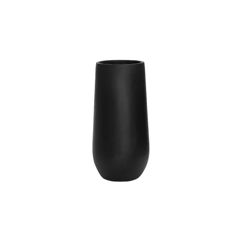 Pflanzkübel Nax Schwarz, Bodenvase aus Fiberstone