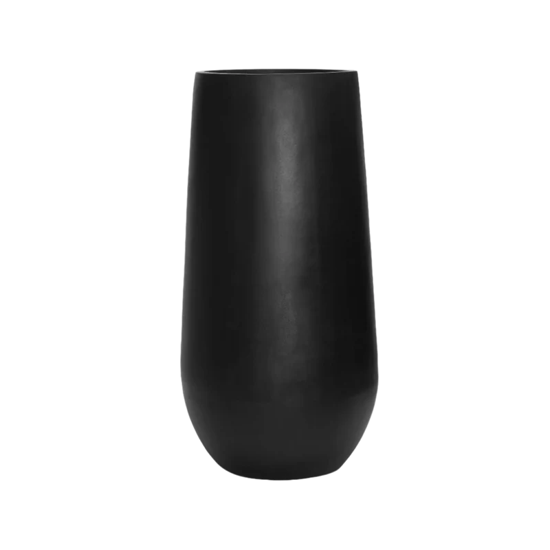 Pflanzkübel Nax Schwarz, Bodenvase aus Fiberstone