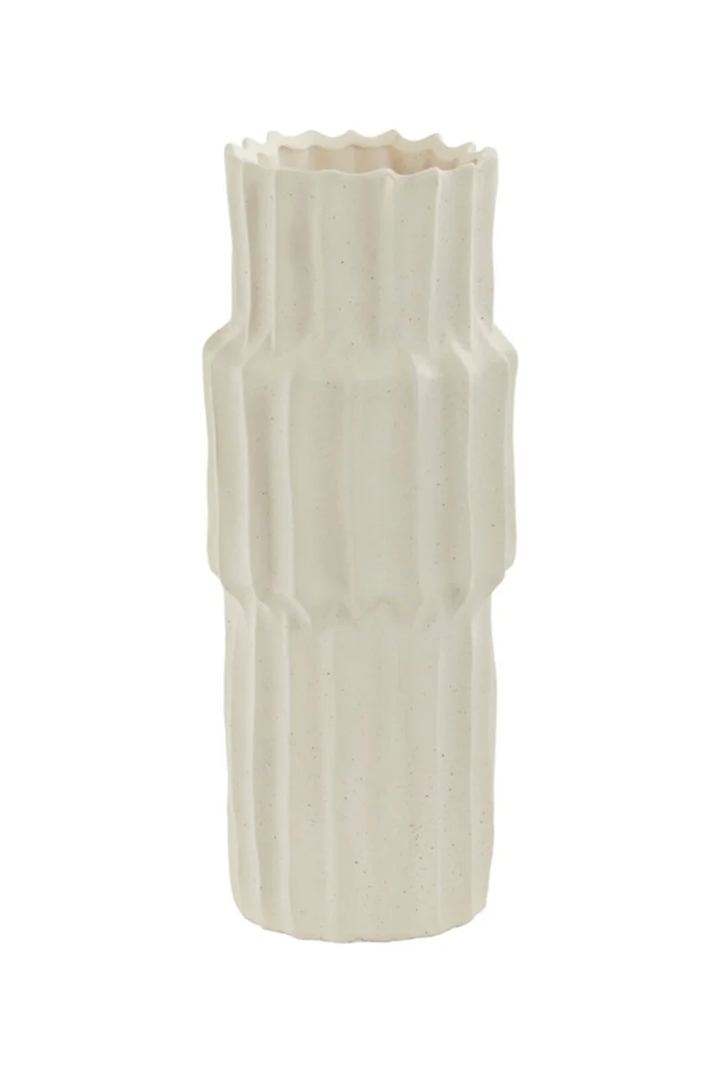 Vase Longa 14,5×36cm Keramik Creme