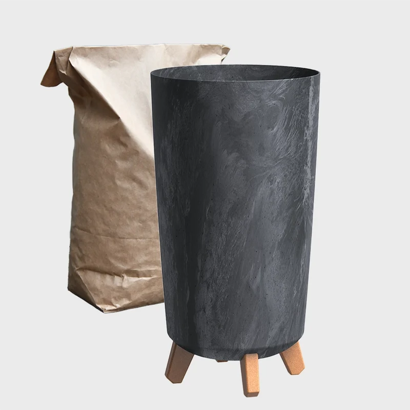 Vase Business Betoneffekt 44cm mit Blähton
