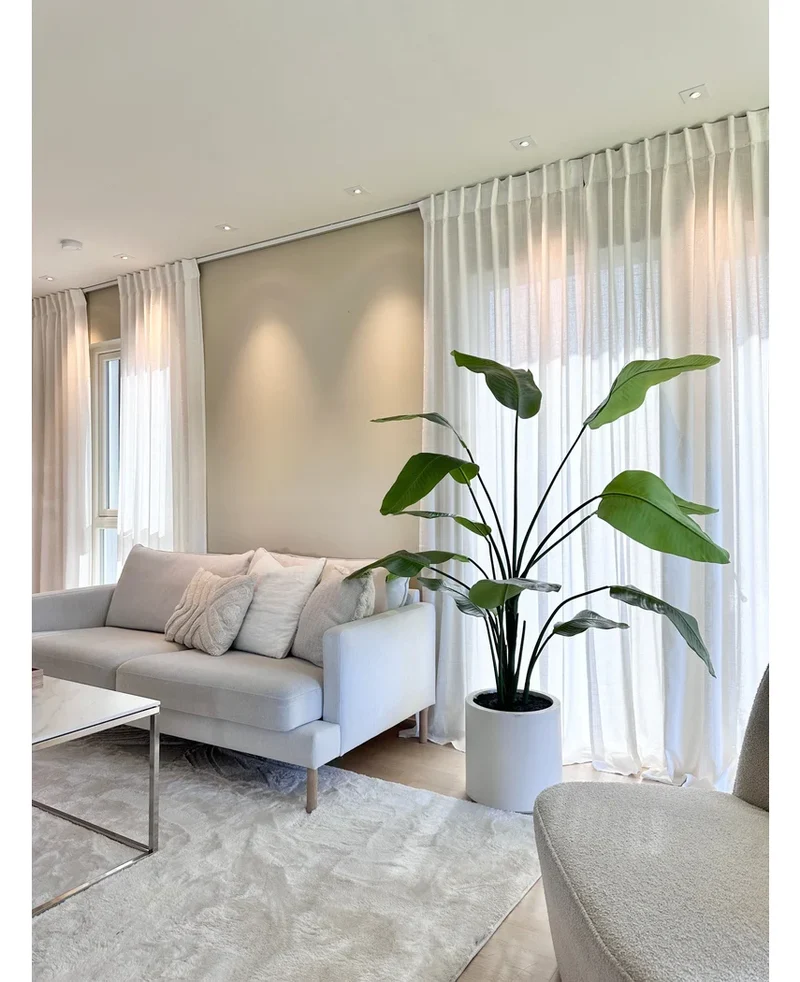 Kunstplant Strelitzia Real Touch kant en klaar in pot beige 180 cm